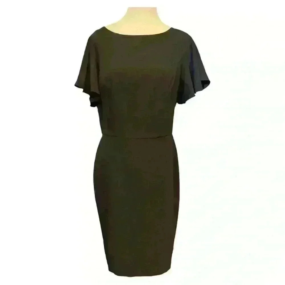 White House Black Market Flutter Sleeve Sheath Dress Size 8 NWT